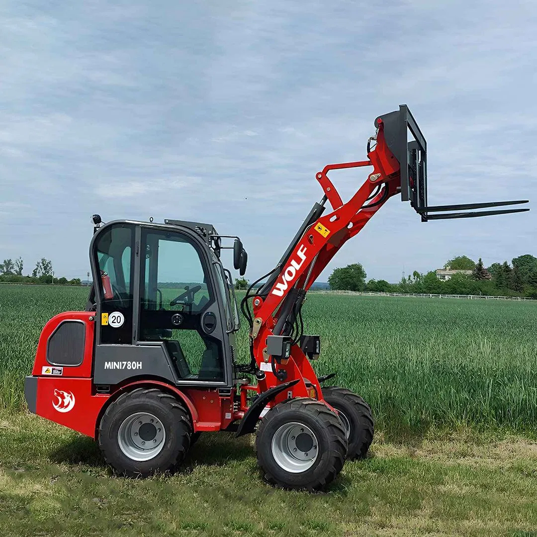 Wolf Top Quality Mini780h Diesel Engine Euro 5 Mini Compact Wheel Loader for Garden Farm