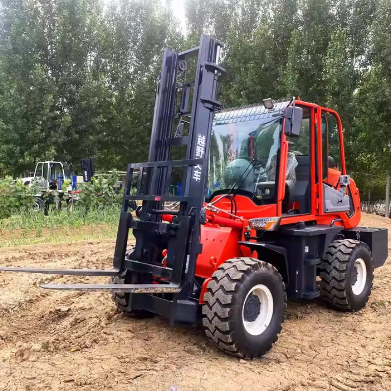 4WD All Rough Terrain Rough Terrain Forklift 3.5 Ton Rough Terrain Forklift with Cabin