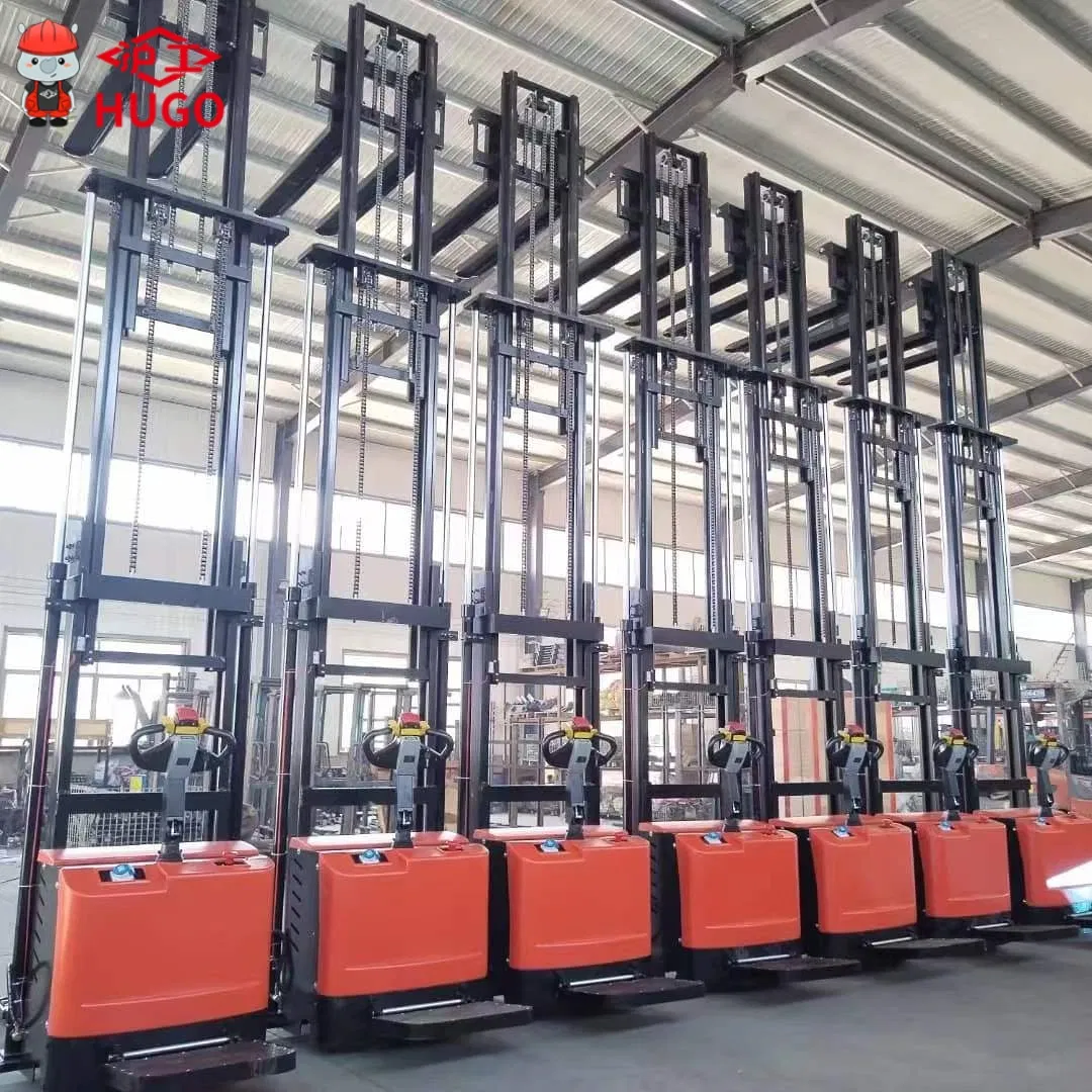 1t 3t 5t Standing Type Heavy Duty Full Electric Pallet Stacker
