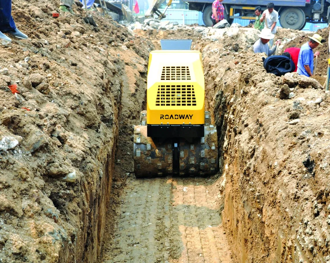 Heavy-Duty Double Steel Wheels with Remote Control Trench Roller