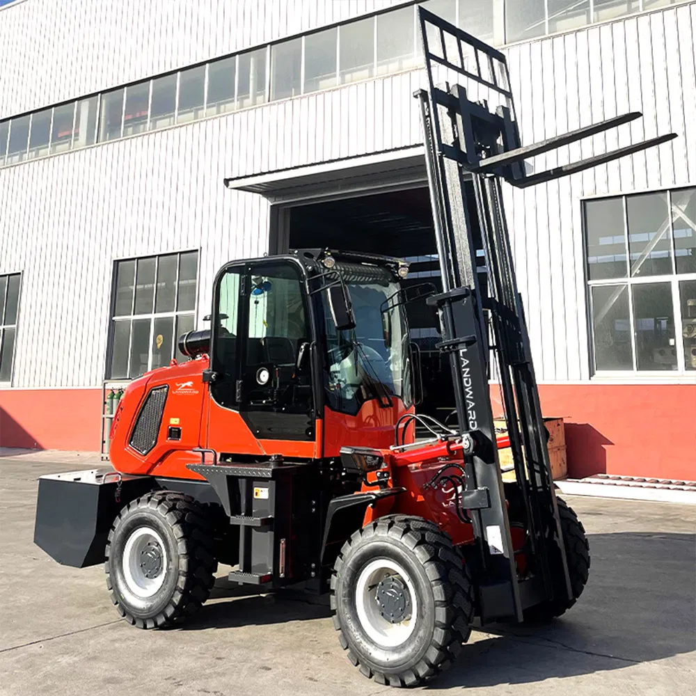 Rough Terrain Forklift with Cabin 3 Ton 5 Ton 6 Ton All Terrain Forklift 4WD Heavy-Duty Trucks for High-Powered Projects 4X4 off Road Truck Diesel Forklift