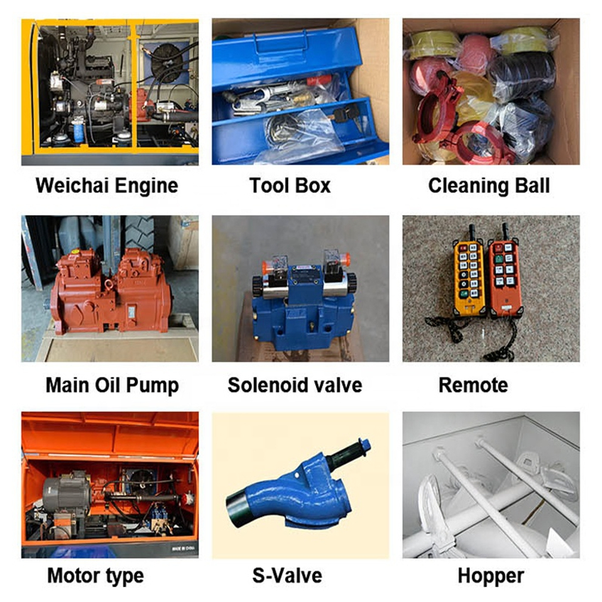 Stationary Concrete Pump Factory 30m3h 40m3/H 50m3/H 60m3h 80m3h Truck Mounted Concrete Pump