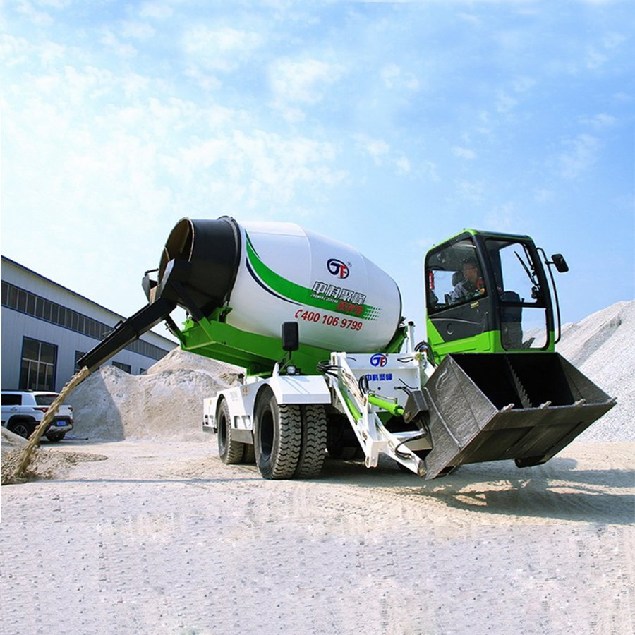 Sqmg Self Load Cement Pan Mixer Compact Mobile Self Loading Concrete Mixer Equipment