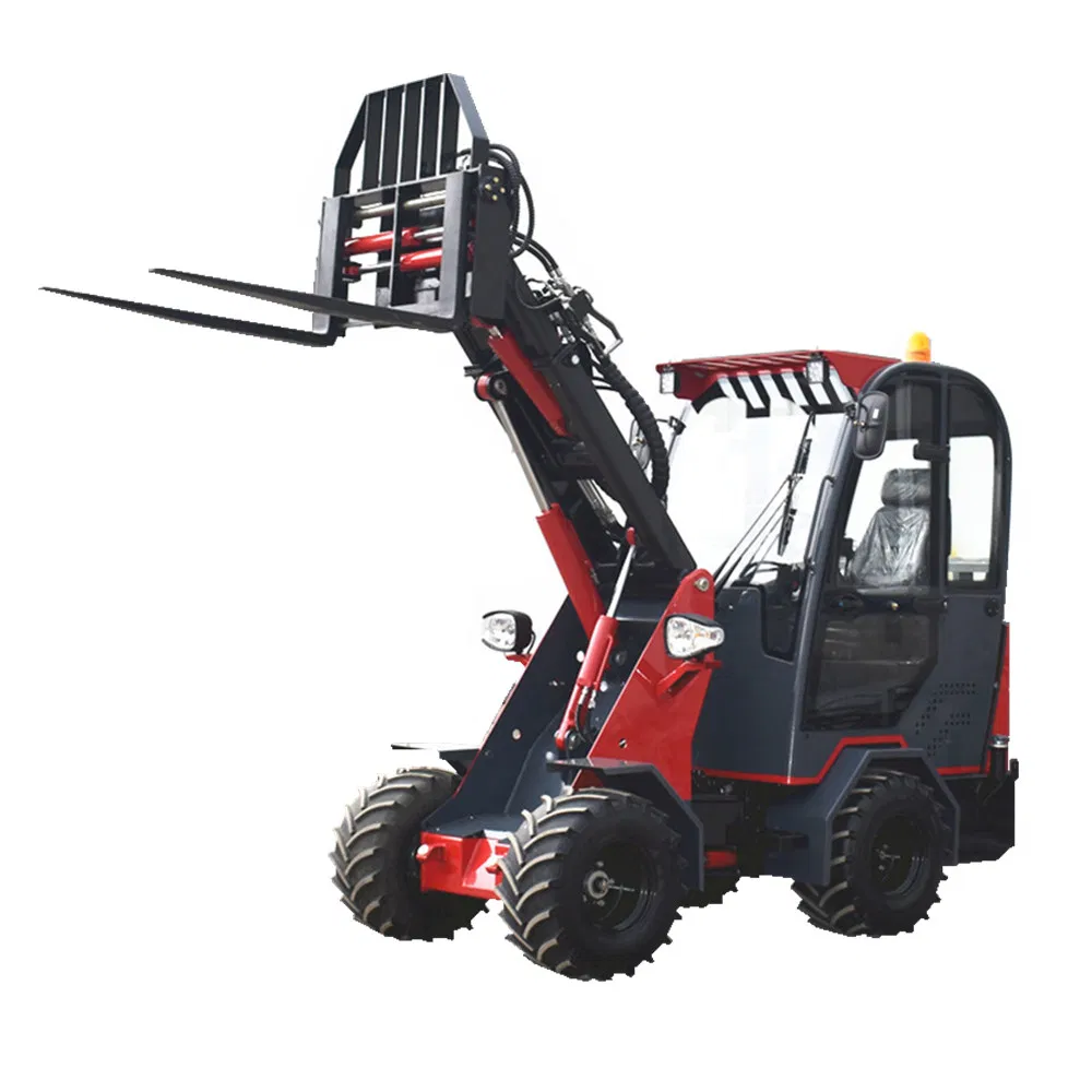 Europe Mini Compact 4WD Articulated Front End Tractor 1t 1.5t 2t Telescopic Boom Wheel Loaders for Farming