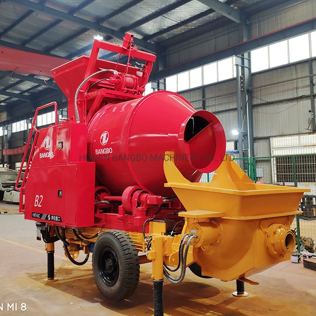 Self Loading Concrete Machine Portable Cement Mixer Pump Mini Pan Concrete Mixer with Pump