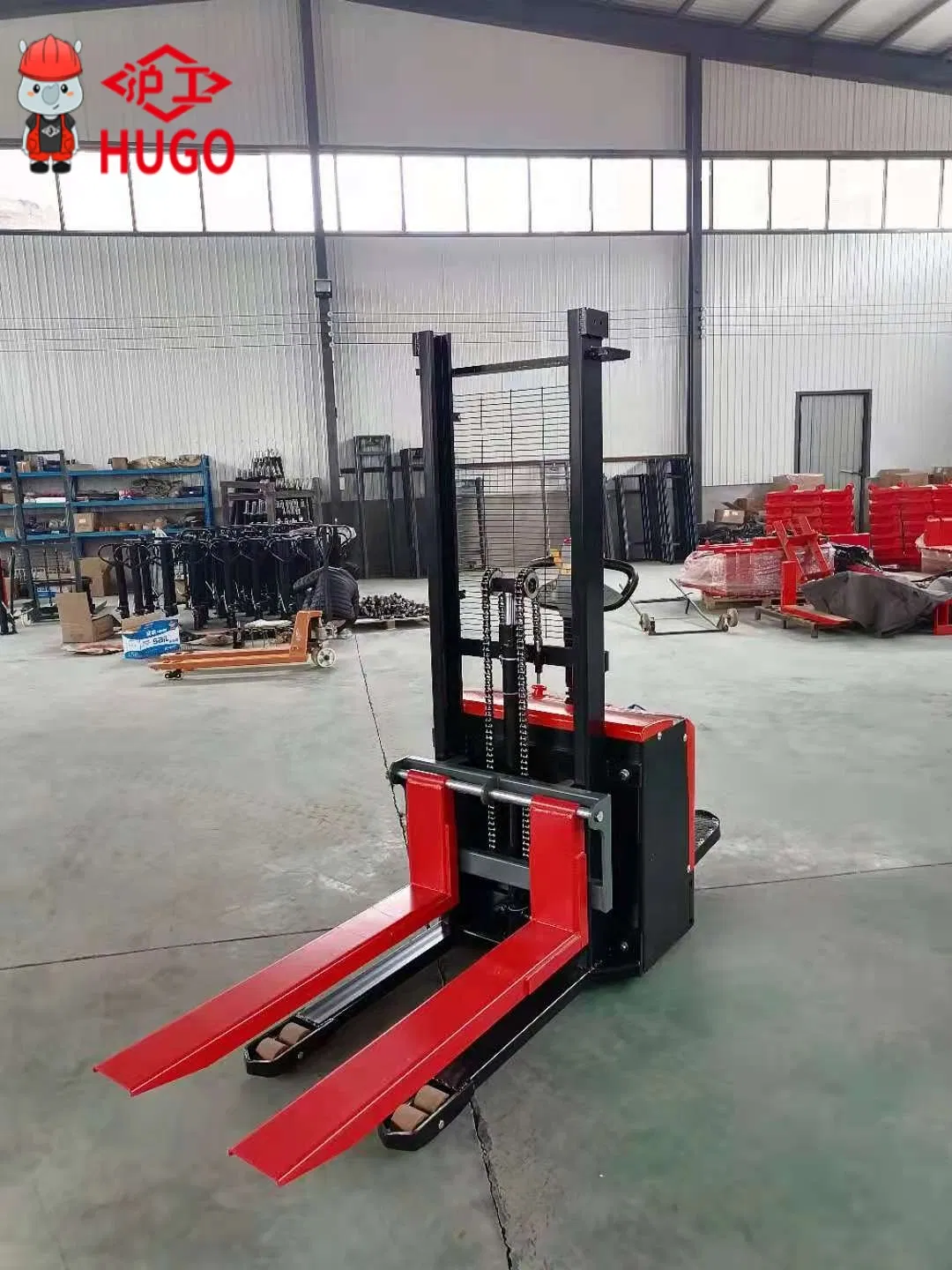 1t 3t 5t Standing Type Heavy Duty Full Electric Pallet Stacker