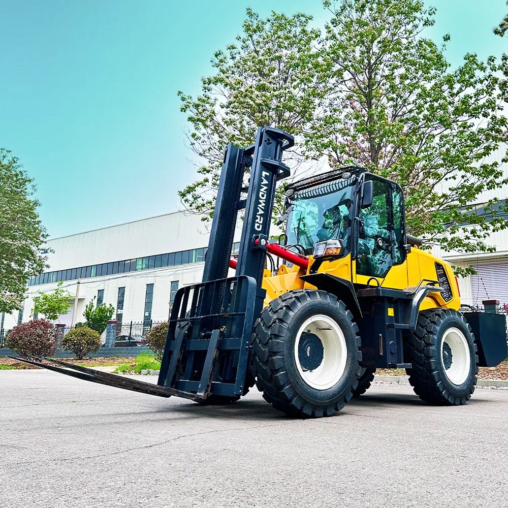 Rough Terrain Forklift with Cabin 3 Ton 5 Ton 6 Ton All Terrain Forklift 4WD Heavy-Duty Trucks for High-Powered Projects 4X4 off Road Truck Diesel Forklift