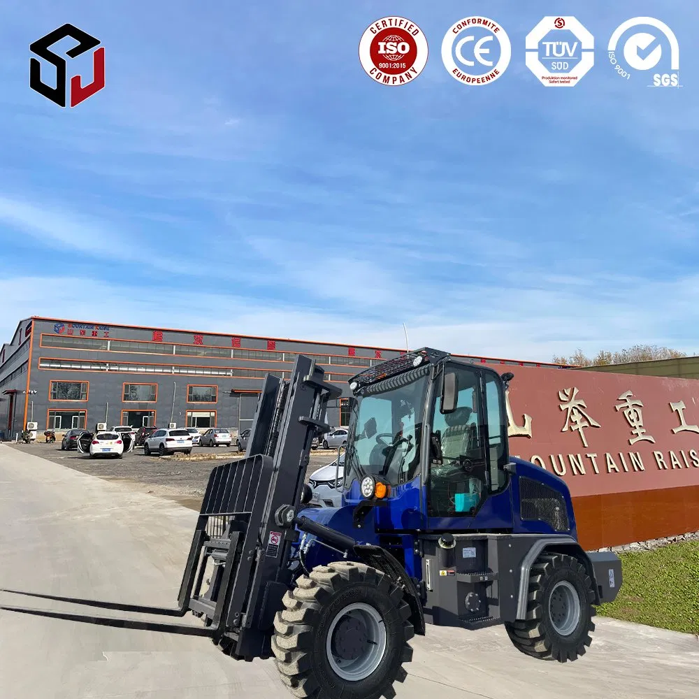 Diesel 4X4 3.5 Ton Fork Lifter Rough Terrain Forklift Truck