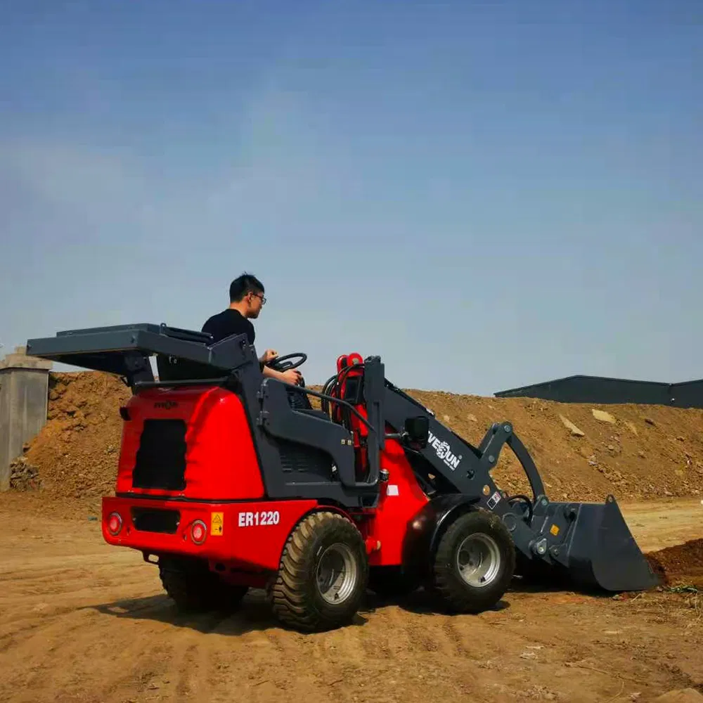 Everun Er1220 1.2t Multi-Attachment Hydraulic Compact Articulated Diesel Mini Front Wheel Loader
