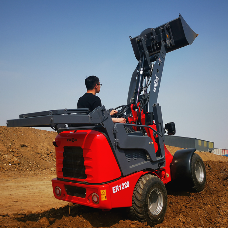 Everun Er1220 1.2t Multi-Attachment Hydraulic Compact Articulated Diesel Mini Front Wheel Loader