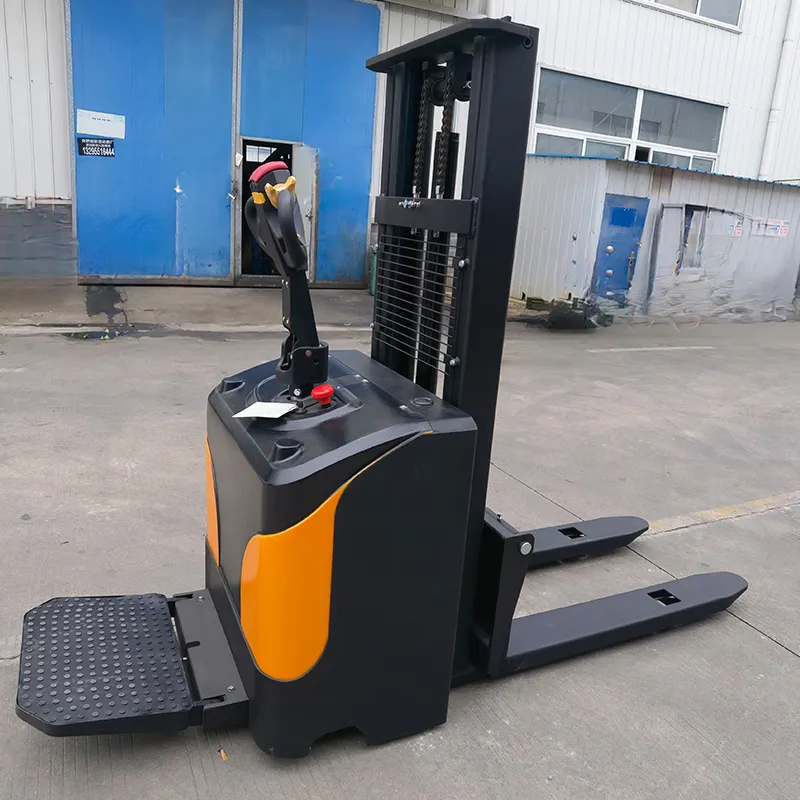Hot Sale Factory Wholesale Small Electric Pallet Stacker Forklift Standing Type Warehouse Equipments