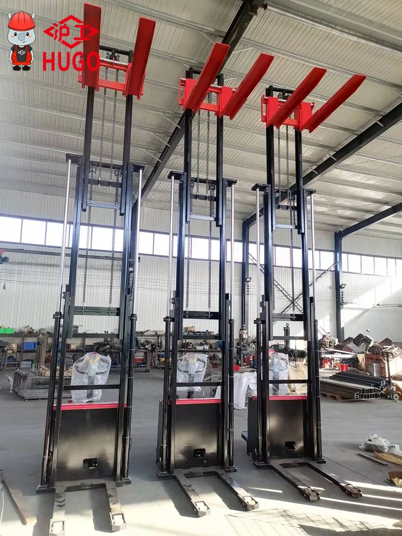 1t 3t 5t Standing Type Heavy Duty Full Electric Pallet Stacker