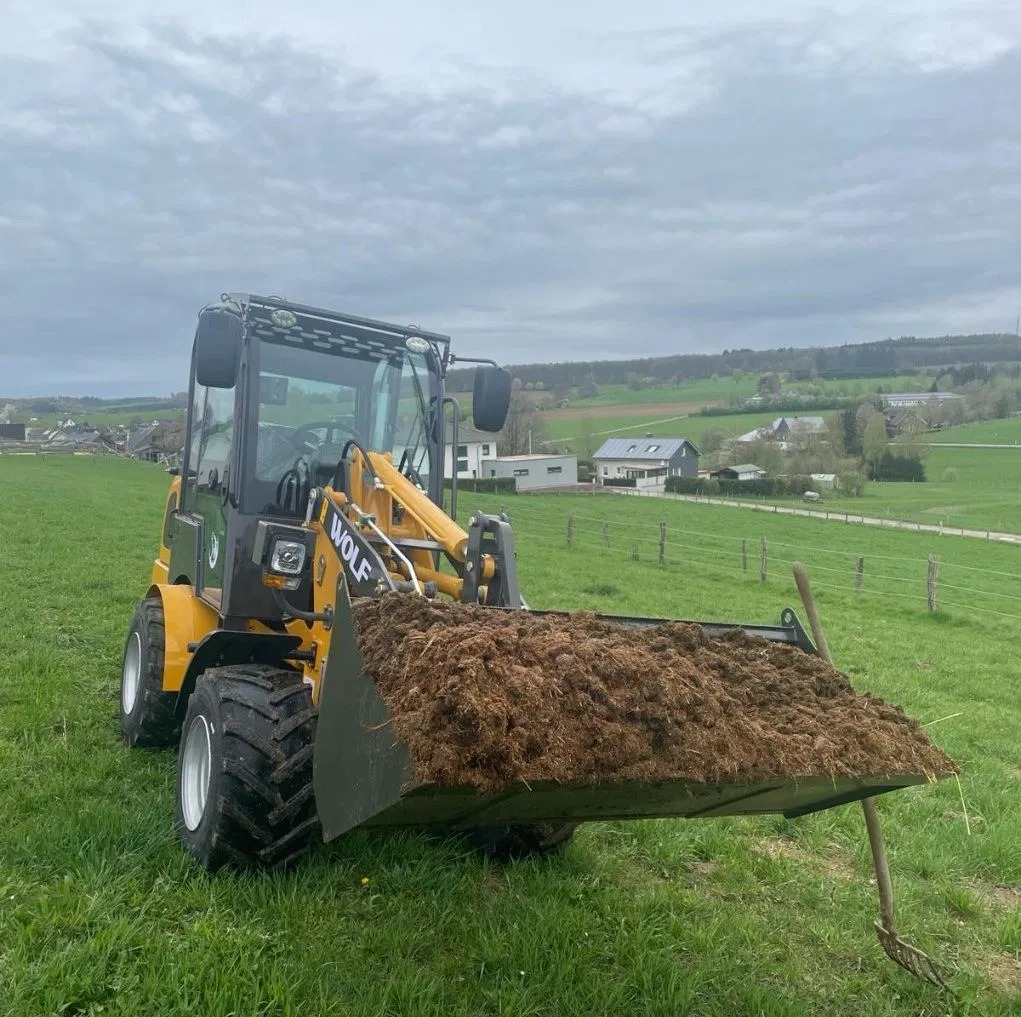 Wolf Top Quality Mini780h Diesel Engine Euro 5 Mini Compact Wheel Loader for Garden Farm