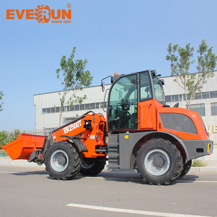 Everun Er2500t 2.5ton Micro Front End Chinese Bucket Compact Small Mini Articulated Telescopic Wheel Loader Price 4WD Machine