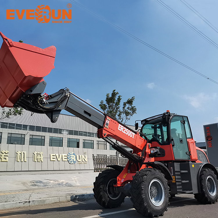 Everun Er2500t 2.5ton Micro Front End Chinese Bucket Compact Small Mini Articulated Telescopic Wheel Loader Price 4WD Machine