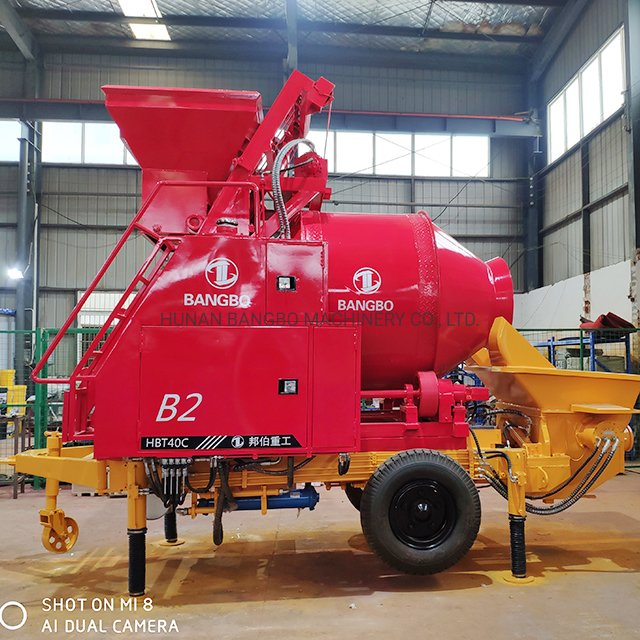 Self Loading Concrete Machine Portable Cement Mixer Pump Mini Pan Concrete Mixer with Pump