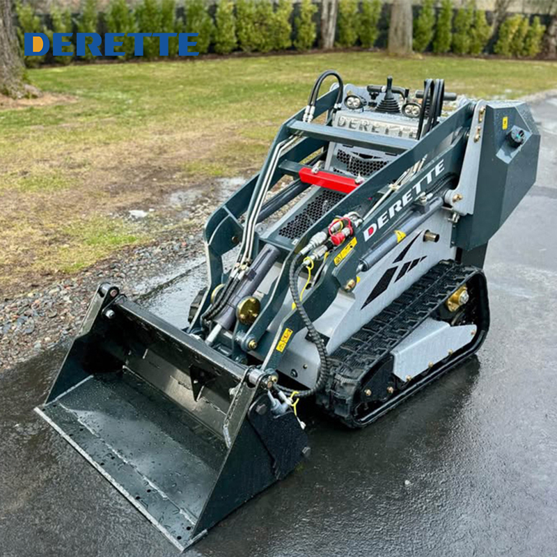 Derette Drt450 Mini Skid Steer Loader Compact Track Skid Loader Stand on Front End Loader