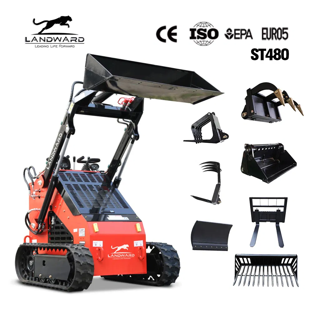 Official Hot Sale Farm Mini Skid Steer Loader Factory New Design Hydraulic Loading Transportation Machinery Compact Track Small Loader for Sale