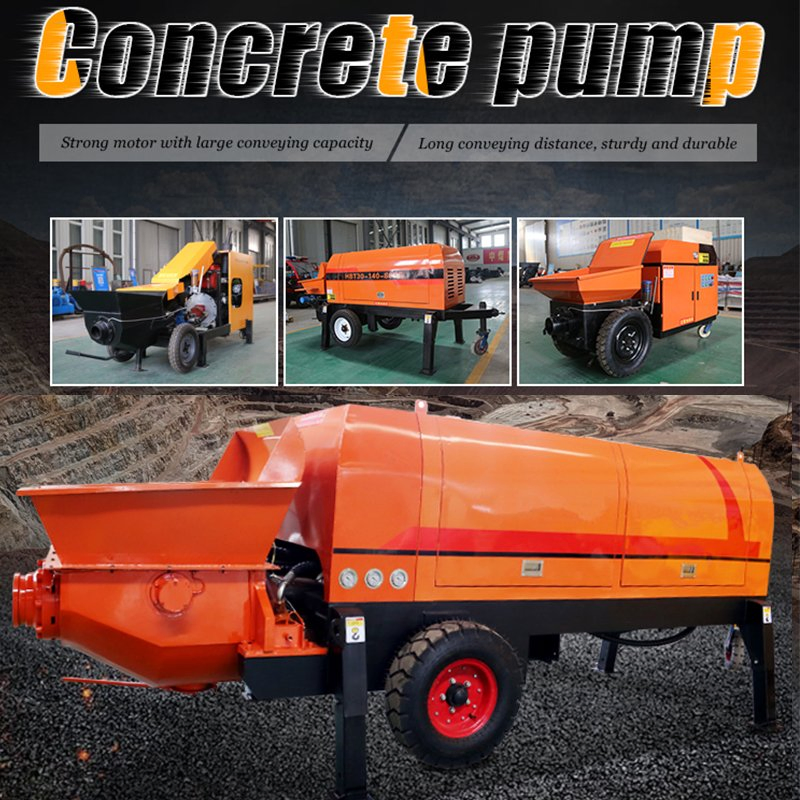 Portable Construction Mobile Mini Conveying Pumping Diesel Electric Trailer Mounted Transfer Hydraulic Cement Concrete Mortar Spray Machine Truck Mixer Pump