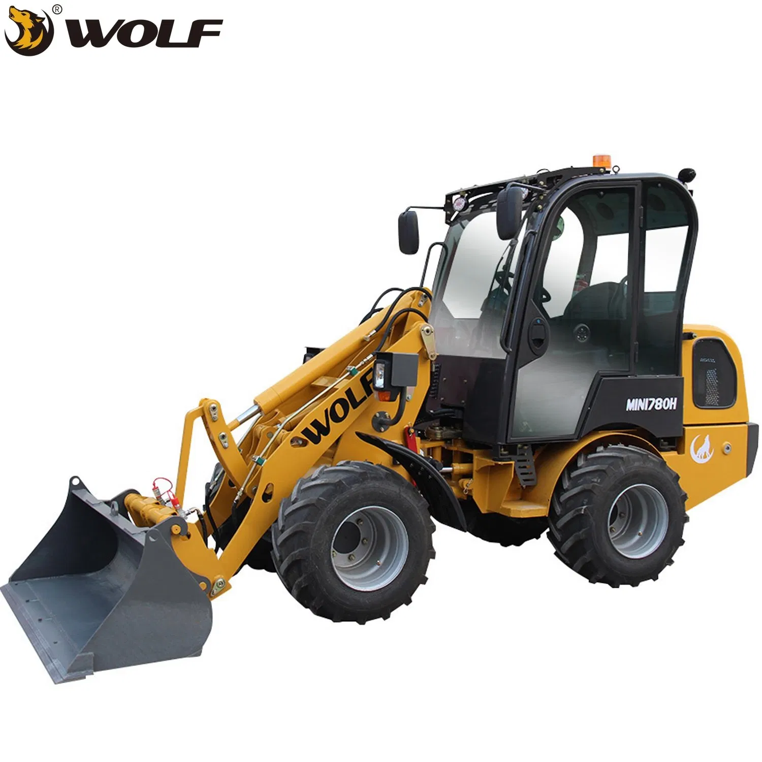 Wolf Compact/Articulated/Multifunctional with CE/Kubota/Yanmar Engine Bucket/Fork/Attachments/Cab 780h Front End Mini Loader Price for Sales/Garden/Wheel Horse
