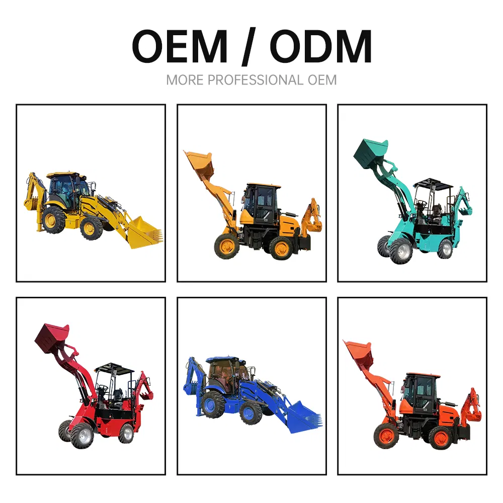 CE/EPA Mini/Small Wheel Excavator Front End Articulated New Skid Steer Tractor Best New Excavator Cheap Manufactural Hydraulic Compact Wheel Backhoe Loader