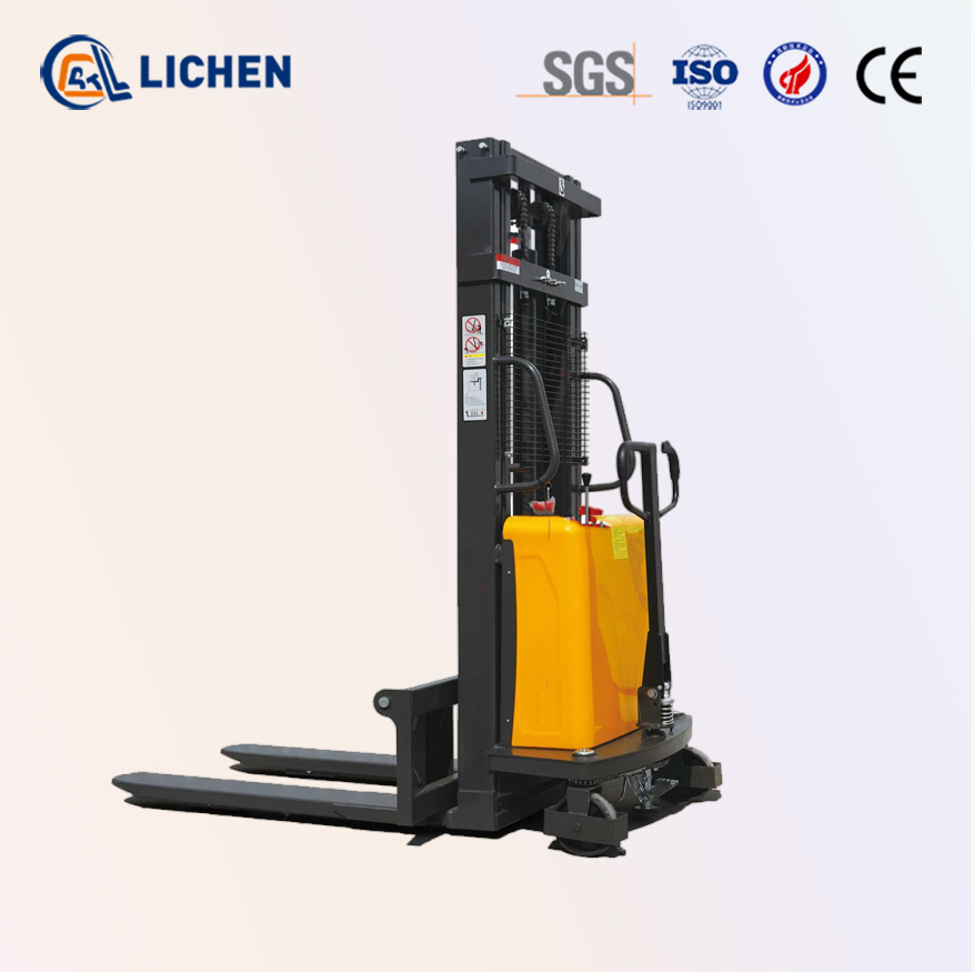 Electric Forklift, 2 Tons, Small Warehouse Pallet Transport Vehicle, Semi-Electric Stacker-Reclaimer, Hydraulic Lift, Stacker-Reclaimer with Lifting Function