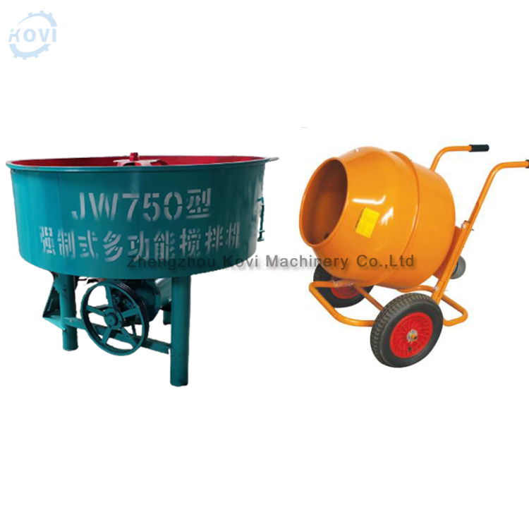 Electric Motor Bucket Small Flat Mouth Pan Cement Mixing Blending Machine Mixer Truck Concrete Blender Machine Price