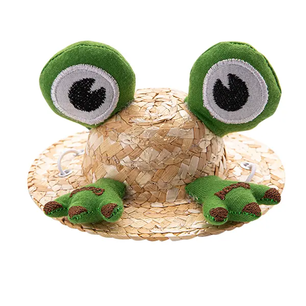 Custom Customizable Straw Pet Hats – Frog, Sunflower, Bow Designs – S/M/L Sizes – Breathable & Lightweight – Wholesale Supplier, Factories