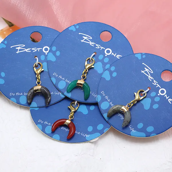 Crescent Moon Semi-Precious Gemstone Charms Details