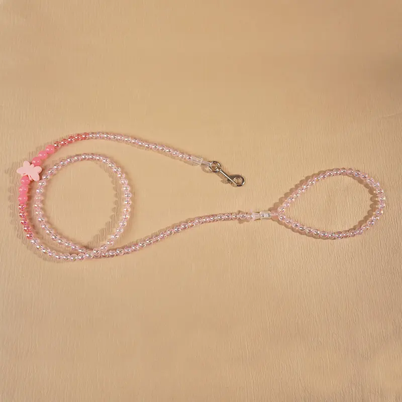 Glow-in-the-Dark Beaded Pet Leash detail