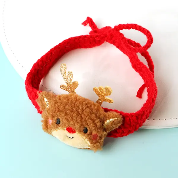 OEM Christmas Knit Pet Collar Holiday-Themed Handmade Decoration for Cats & Dogs Suppliers, Exporters
