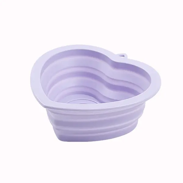 Wholesale Custom Silicone Foldable Pet Bowl – Heart Shape – 13×13cm – OEM Available