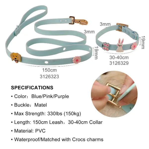 Perforated PVC Dog Leash Handle and Clasp Detail