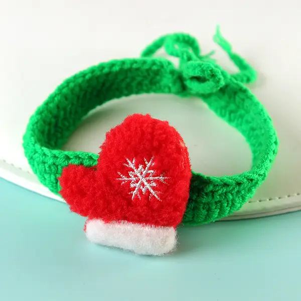 OEM Christmas Knit Pet Collar Holiday-Themed Handmade Decoration for Cats & Dogs Suppliers, Exporters