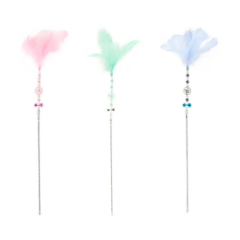 Feather Teaser Cat Wand Toy Action View