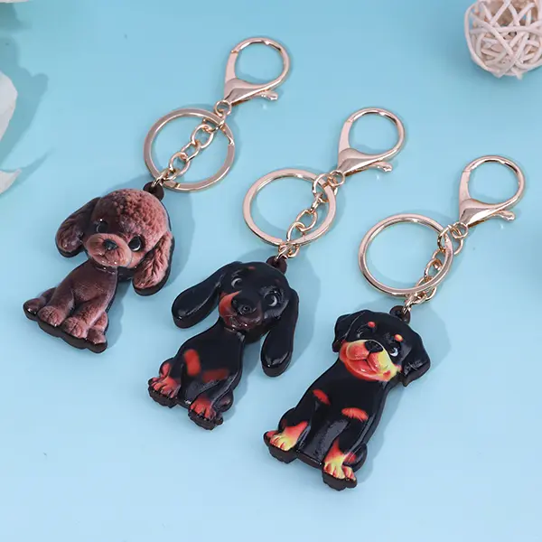 Wholesale Custom Vinyl Dog Breed Keychains – 12 Breeds – Durable & Cute Design – OEM/ODM Available