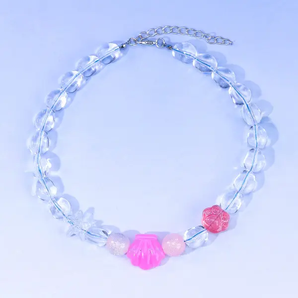 Custom Ocean Series Photochromic Acrylic Pet Necklace – Colorful Shell Pendant, Adjustable 35+5CM Suppliers, Exporters