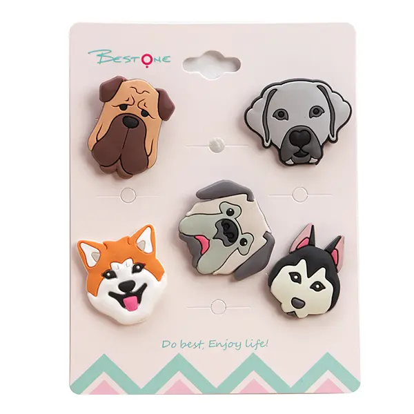ODM PVC Soft Rubber Leash Charms – Set of 5 | Cute Clip-On Accessories for Pet Leashes & Collars (Approx. 3×2cm Each) Manufacturer, Factory