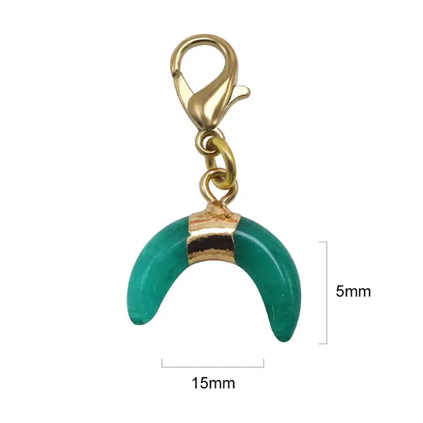 OEM Crescent Moon Semi-Precious Gemstone Charms for Pet Collars Suppliers, Exporters