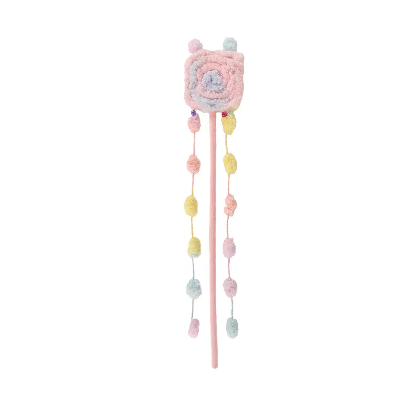 Discount Plush Toast Cat Teaser Wand – 10×10cm Bread Toy – 54cm Total Length Suppliers, Exporter