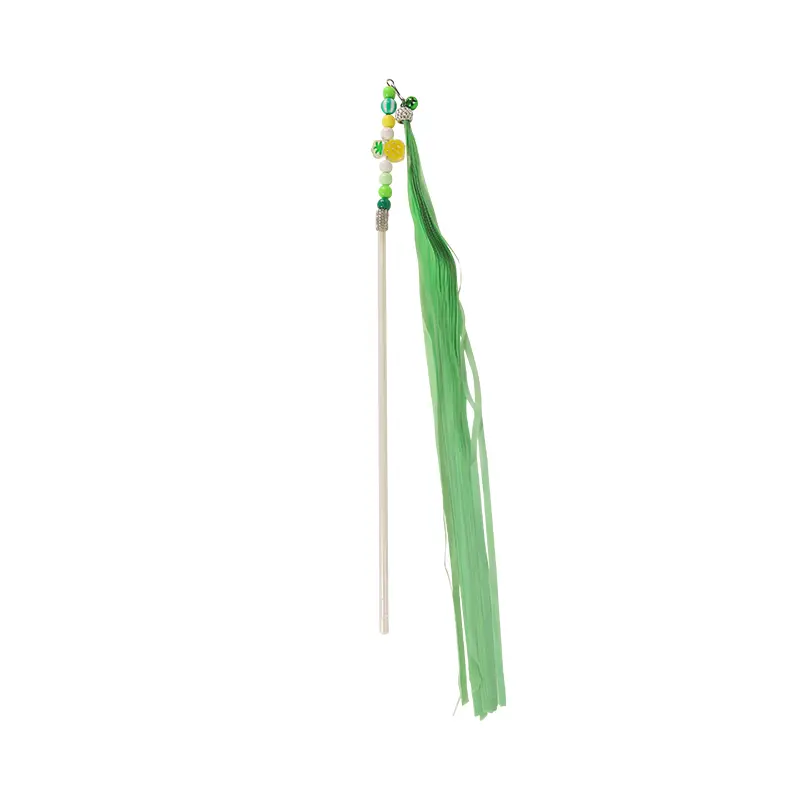 Custom Fruit & Flower Tassel Cat Wand Toy – 40cm Rod with 45cm Flowing Tassels Suppliers, Factories