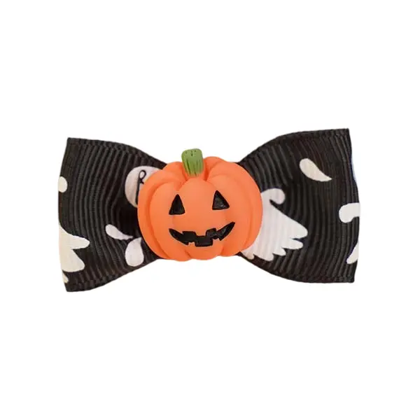 Wholesale Custom Halloween Pet Hair Clips – 3.2cm – Ghost & Pumpkin Designs – OEM Available
