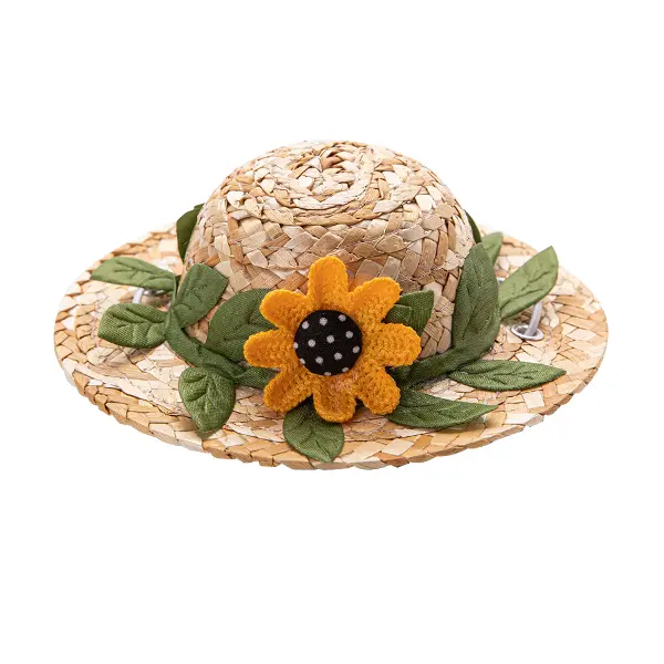 Custom Customizable Straw Pet Hats – Frog, Sunflower, Bow Designs – S/M/L Sizes – Breathable & Lightweight – Wholesale Supplier, Factories