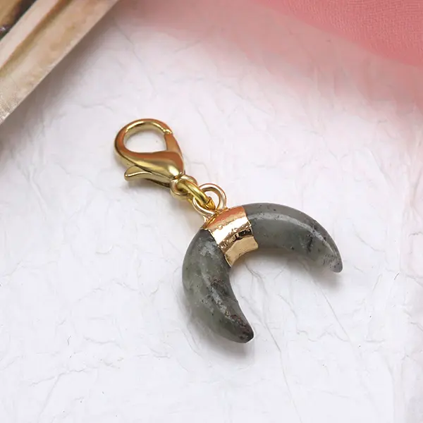 OEM Crescent Moon Semi-Precious Gemstone Charms for Pet Collars Suppliers, Exporters