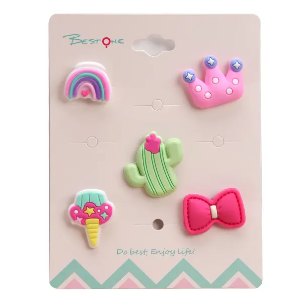 ODM PVC Soft Rubber Leash Charms – Set of 5 | Cute Clip-On Accessories for Pet Leashes & Collars (Approx. 3×2cm Each) Manufacturer, Factory