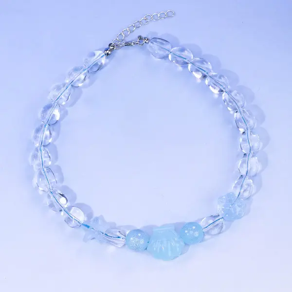 Custom Ocean Series Photochromic Acrylic Pet Necklace – Colorful Shell Pendant, Adjustable 35+5CM Suppliers, Exporters