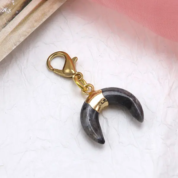 OEM Crescent Moon Semi-Precious Gemstone Charms for Pet Collars Suppliers, Exporters