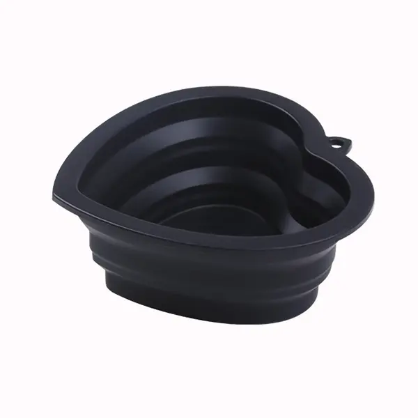 Wholesale Custom Silicone Foldable Pet Bowl – Heart Shape – 13×13cm – OEM Available