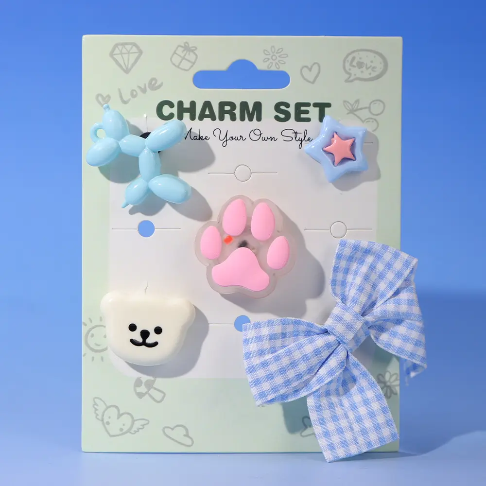 Discount Pet Leash Plug-in Accessories Set – Resin Bear Head, Heart – 5-Pack, Cute Dog Collar Charms Factories, Exporters