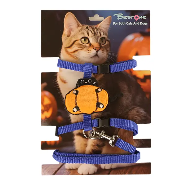 ODM Halloween-Themed Plush Pet Leash & Harness Set – Spider, Ghost, Pumpkin, Skull Designs – S Size – 120cm – Wholesale Manufacturer, Factory